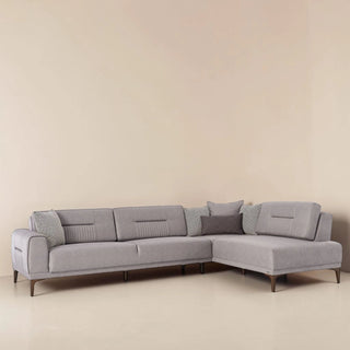 Seul L Shape Sleeper Sectional Sofa Palma Grey Bellona