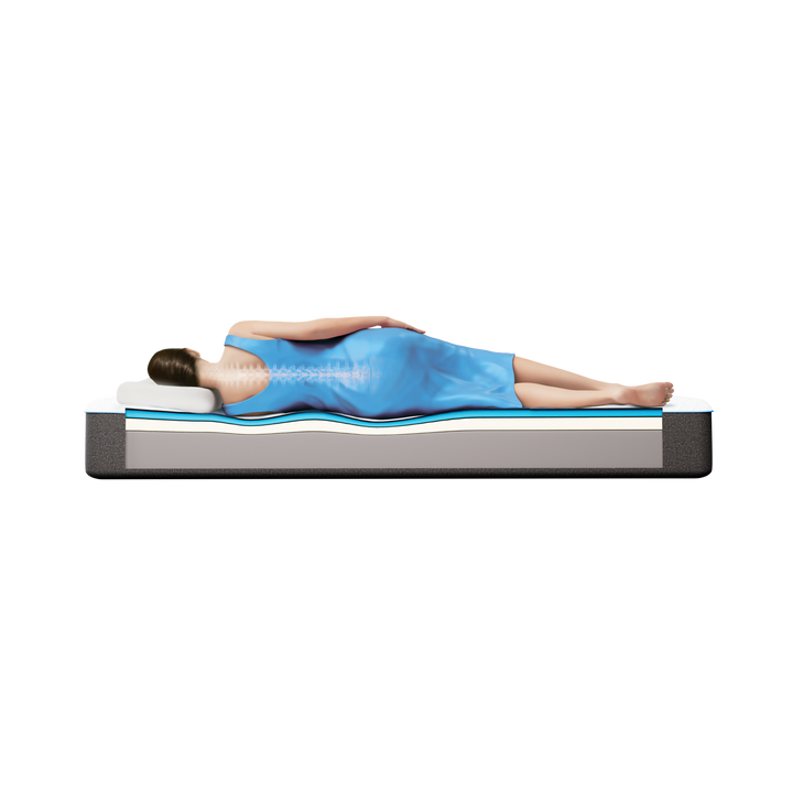 Cutaway illustration of Bsleep 10-inch cooler memory foam mattress showing all layers of comfort and support.