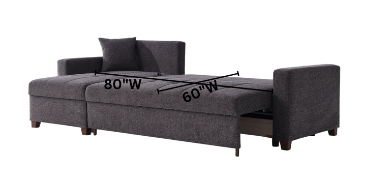 Versatile Mocca Sofa: Transforms into a queen-sized bed, ideal for hosting guests
