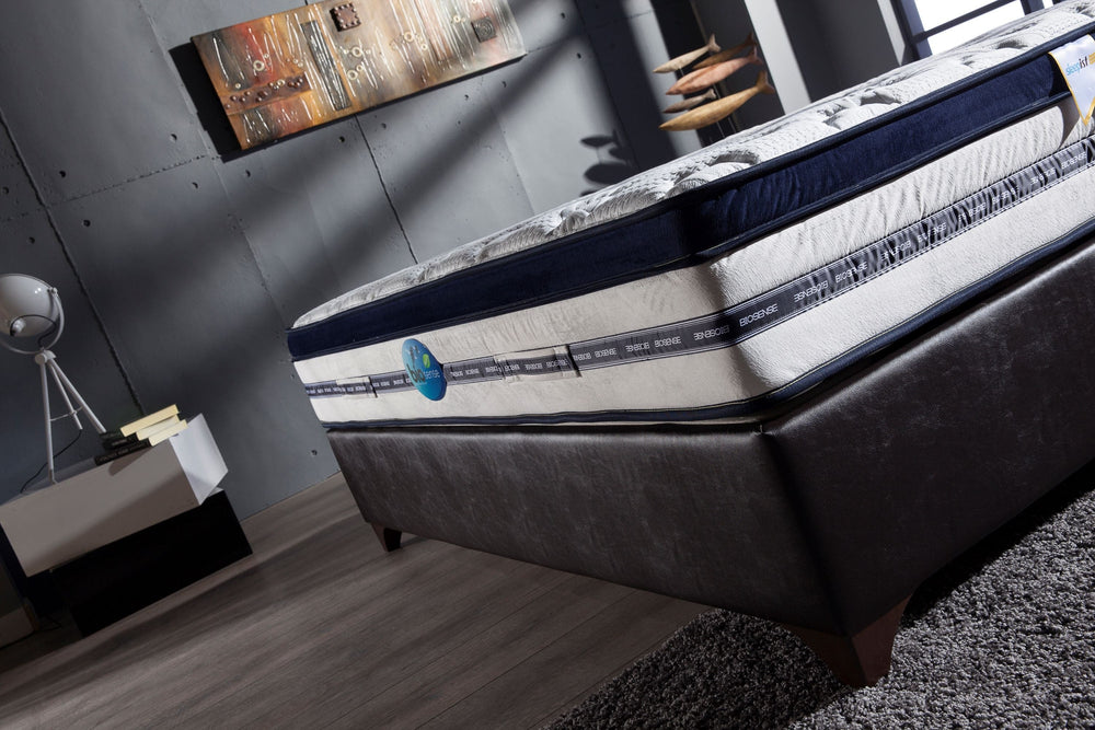 Revolutionary mattress ticking for rejuvenation and stress reduction during sleep.