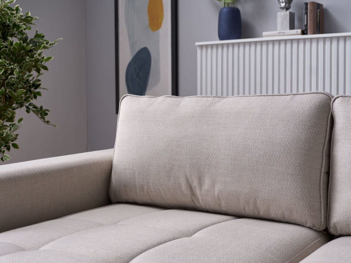 Luxurious Beige and Grey Fabrics on Cooper Sectional Sofa