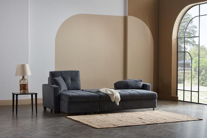 Bellona's Mocca Sectional in Elegant Fabric