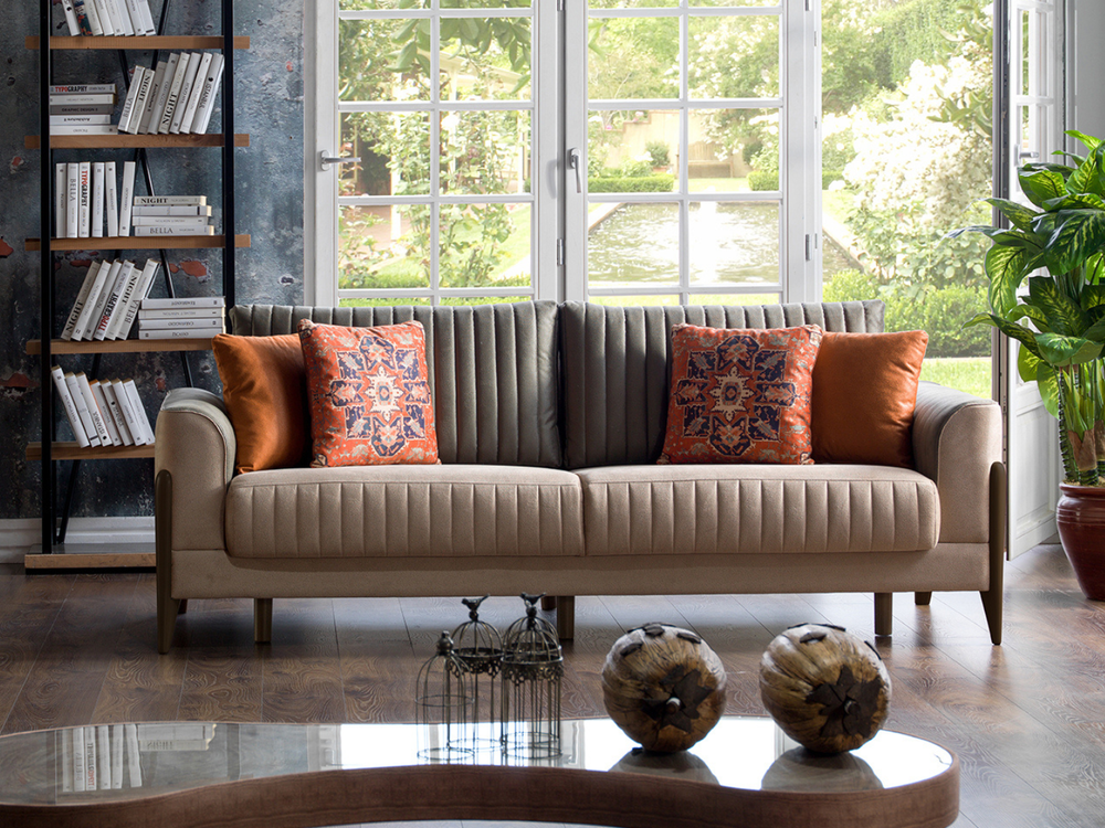 Elegant Piero Sofa: Features ribbed pleating, combining bold style with unwavering comfort