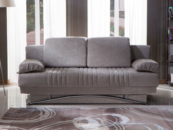 Fantasy Queen Sleeper Sofa in Chic Gray with Contemporary Design