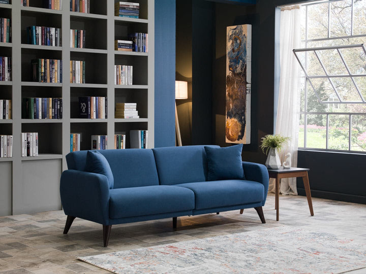 Functional Light Gray Flexy Sofa with Sleeper and Storage Capabilities
