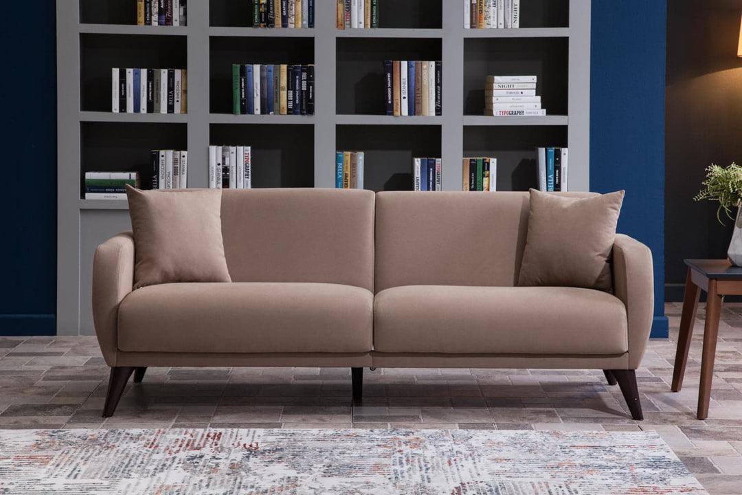 Modern Charcoal Flexy Sleeper Sofa with Built-in Storage