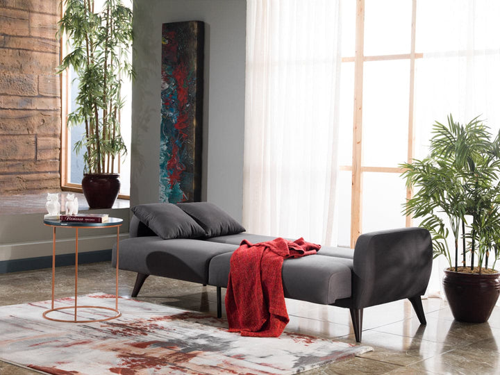 Contemporary Charcoal Flexy Sofa for Apartments and Dorms