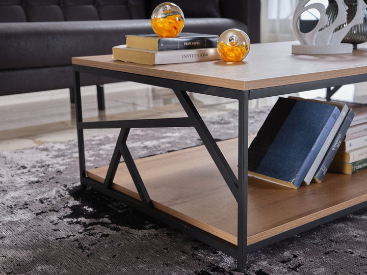 Crafted in Turkey: Combines wood and metal for bold, durable design.